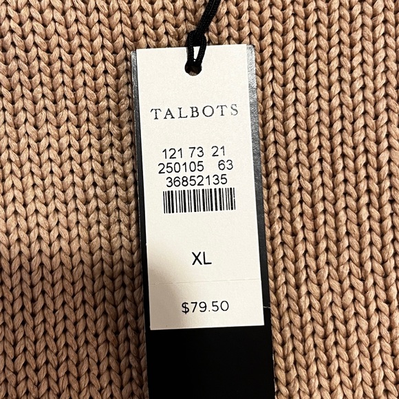 NWT! Talbots Beige Short Sleeve Sweater Size XL - Picture 5 of 5
